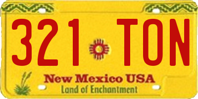 NM license plate 321TON