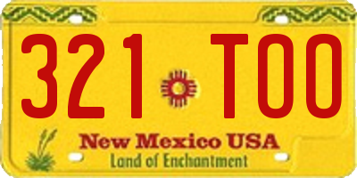 NM license plate 321TOO