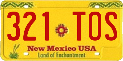 NM license plate 321TOS