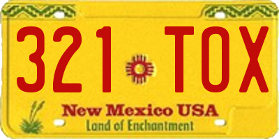 NM license plate 321TOX