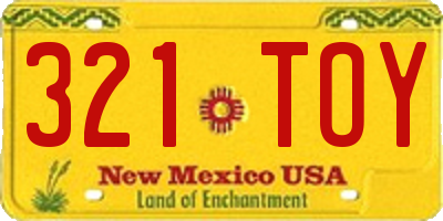 NM license plate 321TOY