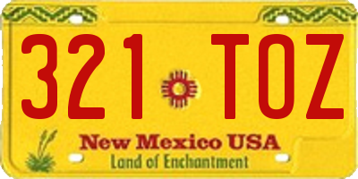 NM license plate 321TOZ