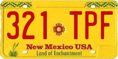 NM license plate 321TPF