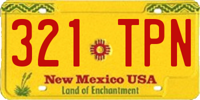 NM license plate 321TPN