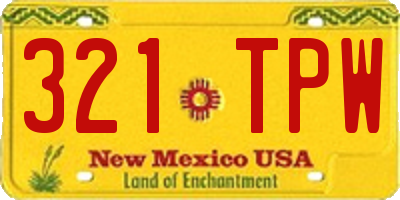 NM license plate 321TPW