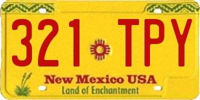 NM license plate 321TPY