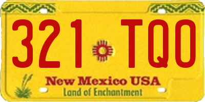 NM license plate 321TQO