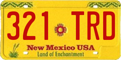 NM license plate 321TRD