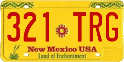 NM license plate 321TRG