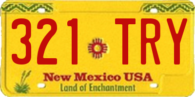 NM license plate 321TRY
