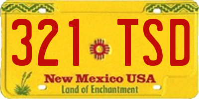 NM license plate 321TSD