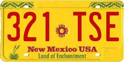 NM license plate 321TSE