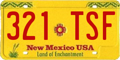 NM license plate 321TSF