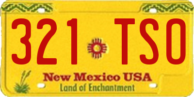 NM license plate 321TSO