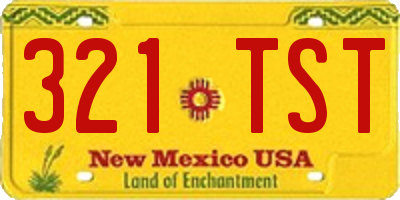 NM license plate 321TST