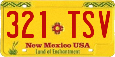 NM license plate 321TSV