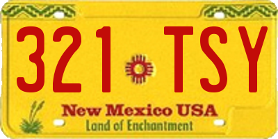 NM license plate 321TSY