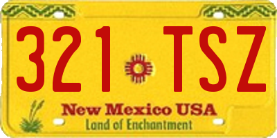 NM license plate 321TSZ