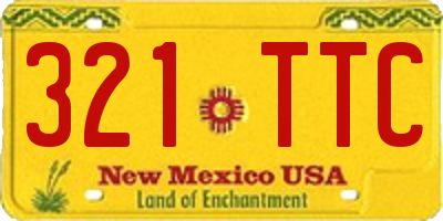 NM license plate 321TTC