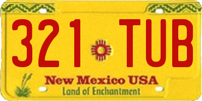 NM license plate 321TUB