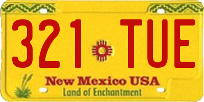 NM license plate 321TUE