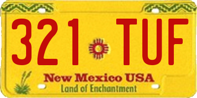 NM license plate 321TUF