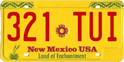 NM license plate 321TUI
