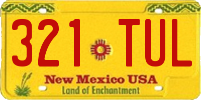 NM license plate 321TUL
