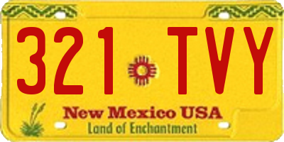 NM license plate 321TVY