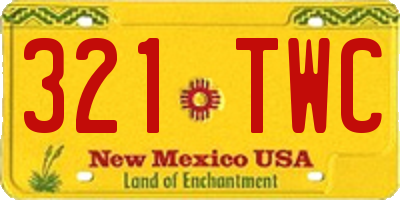 NM license plate 321TWC