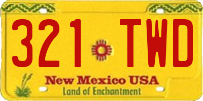 NM license plate 321TWD