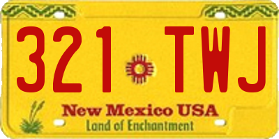 NM license plate 321TWJ
