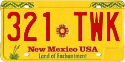 NM license plate 321TWK