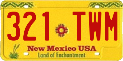 NM license plate 321TWM