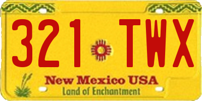 NM license plate 321TWX