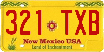 NM license plate 321TXB