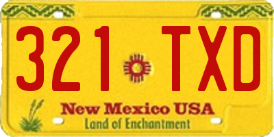 NM license plate 321TXD