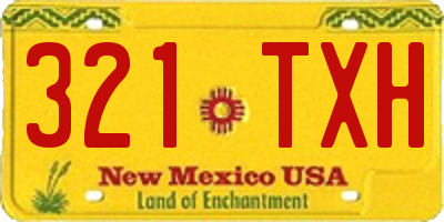 NM license plate 321TXH
