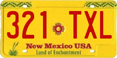 NM license plate 321TXL