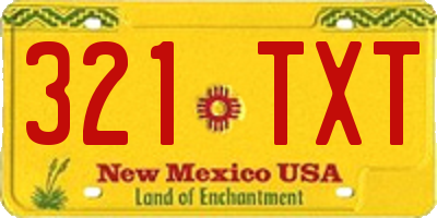 NM license plate 321TXT