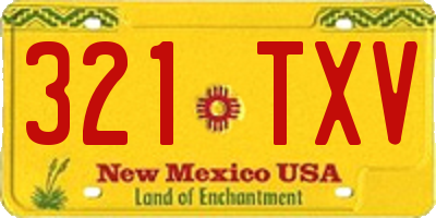 NM license plate 321TXV