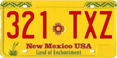 NM license plate 321TXZ