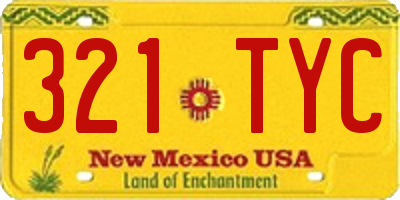 NM license plate 321TYC