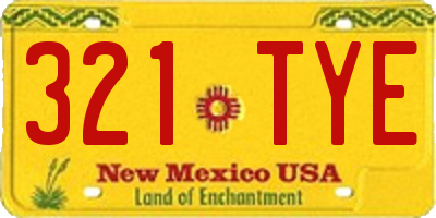 NM license plate 321TYE