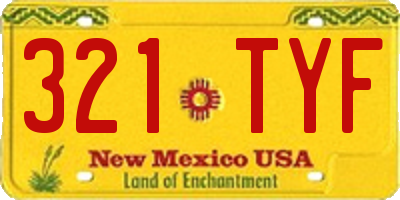 NM license plate 321TYF