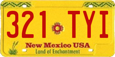 NM license plate 321TYI