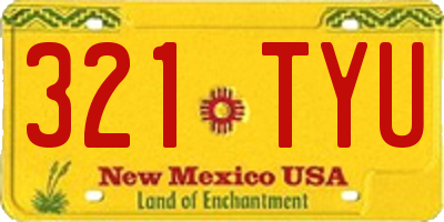 NM license plate 321TYU