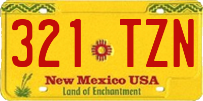 NM license plate 321TZN