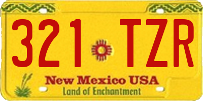 NM license plate 321TZR