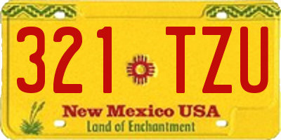 NM license plate 321TZU